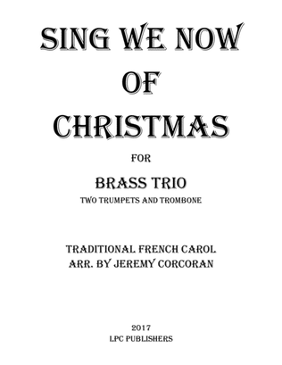 Book cover for Sing We Now of Christmas for Brass Trio (Two Trumpets, and Trombone)