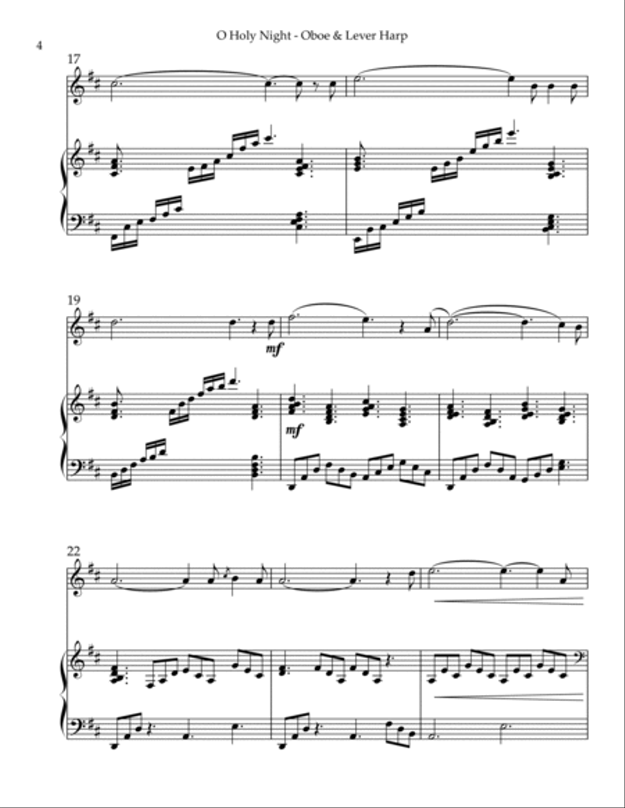 O Holy Night, Duet for Oboe & Lever Harp