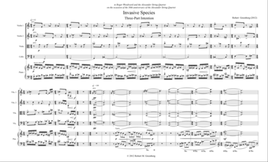 Invasive Species for piano quintet Piano Quintet scores gallery preview page 3