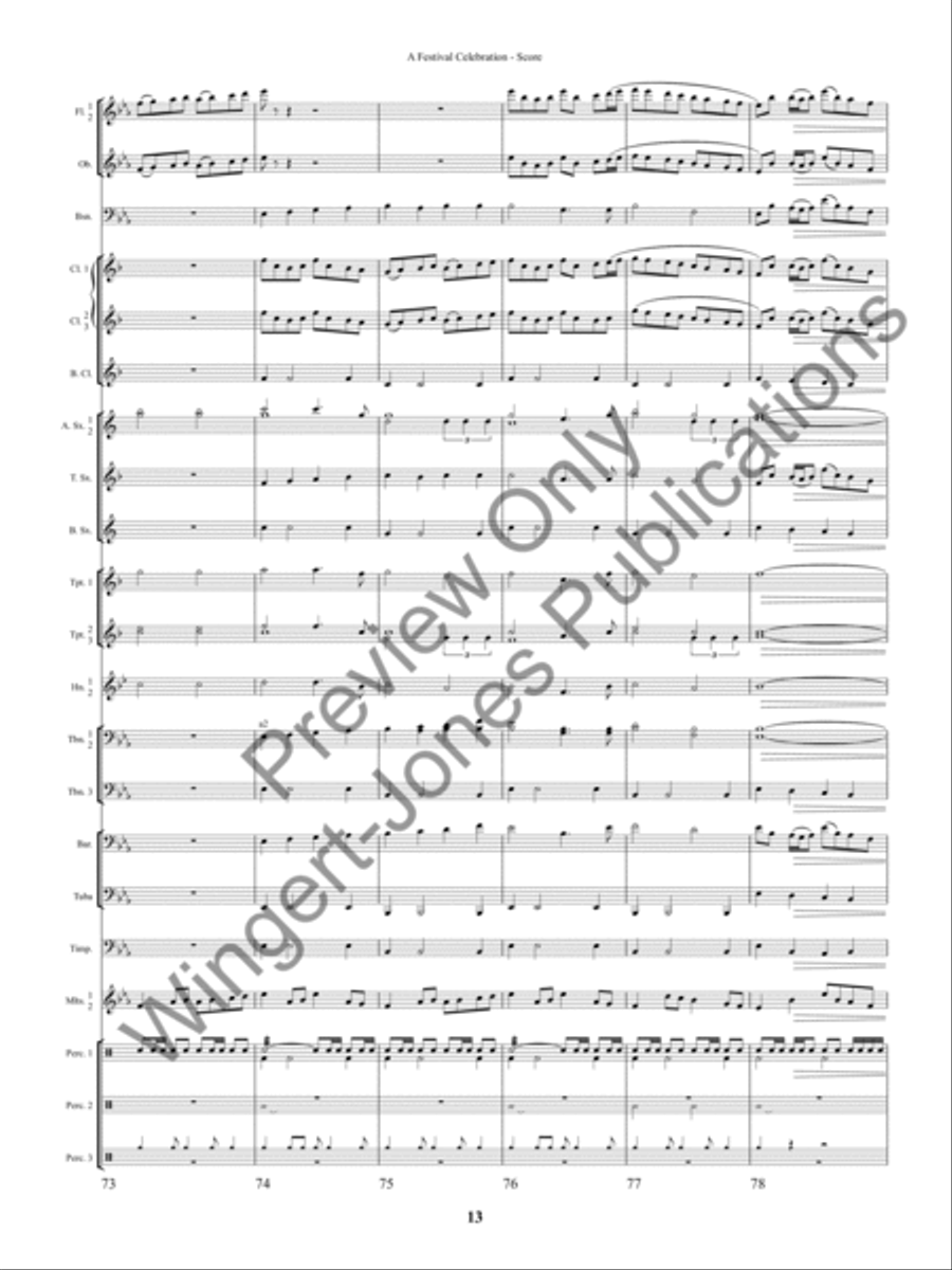 A Festival Celebration A Festival Celebration Concert Band scores gallery preview page 16
