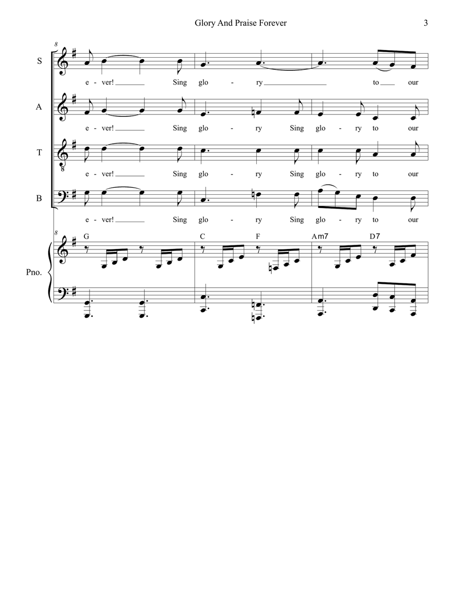 Glory and Praise Forever Glory and Praise Forever 4-Part scores gallery preview page 3
