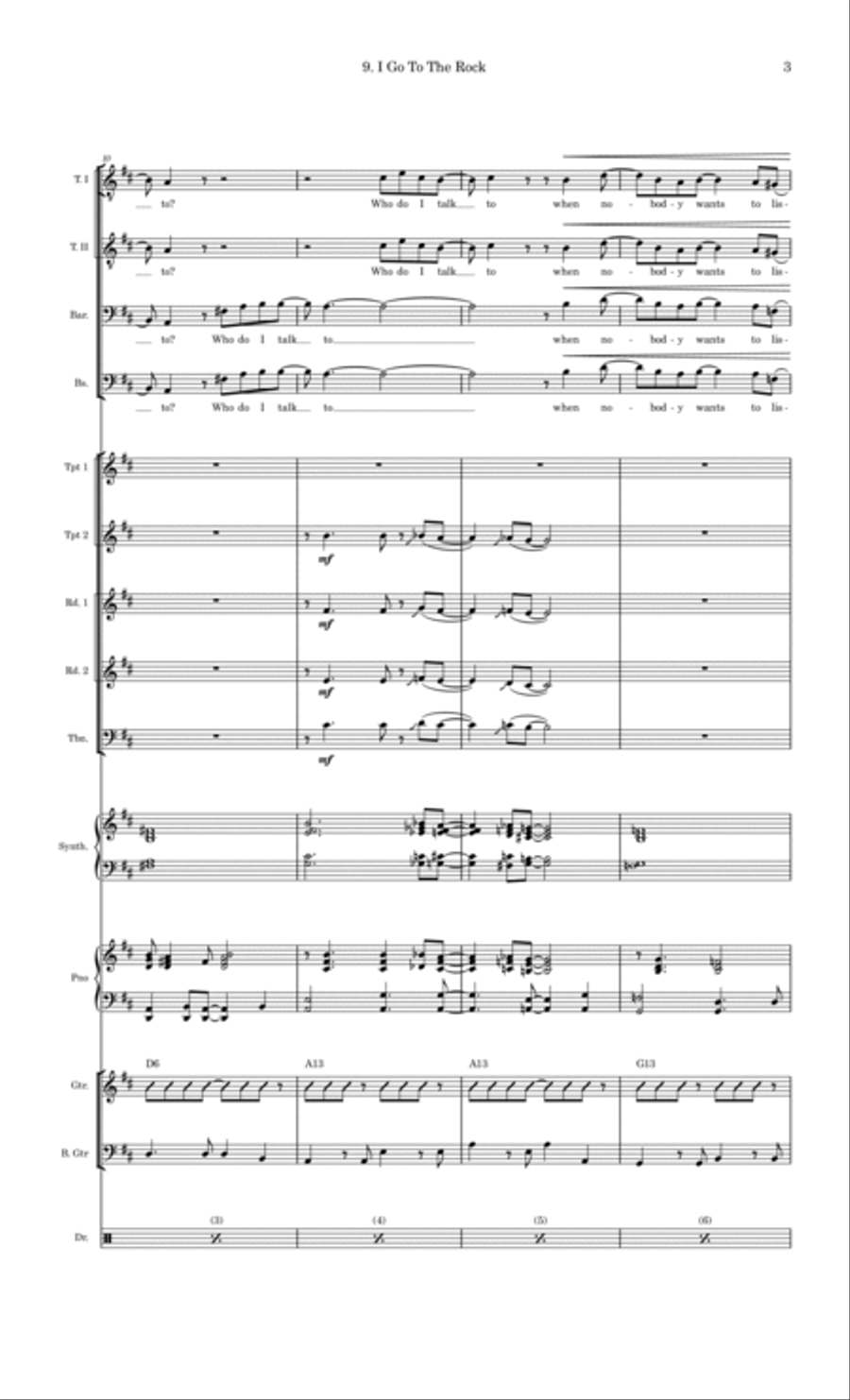 I Go To The Rock Large Ensemble scores gallery preview page 3
