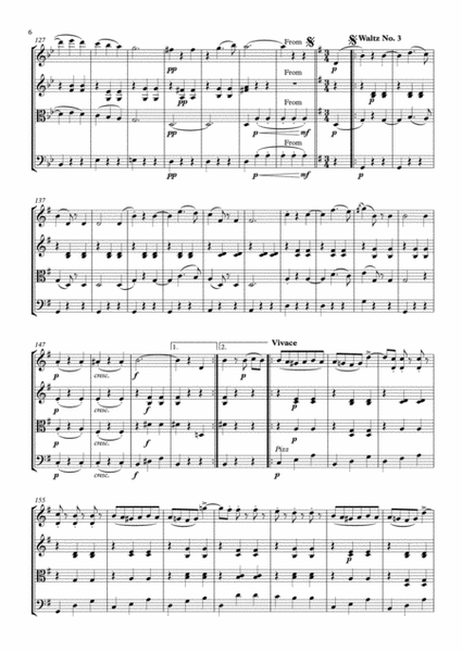 An der schönen blauen Donau - Johann Strauss - For String Quartet (Full Score and Parts) image number null