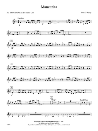 Manzanita: (wp) 3rd B-flat Trombone T.C.