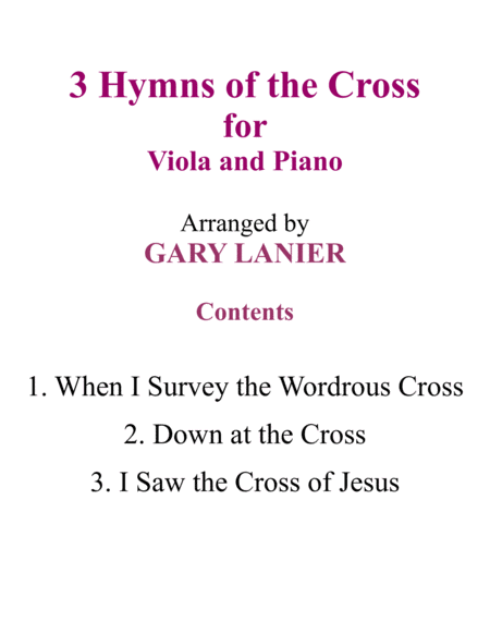 Gary Lanier: 3 HYMNS of THE CROSS (Duets for Viola & Piano) image number null