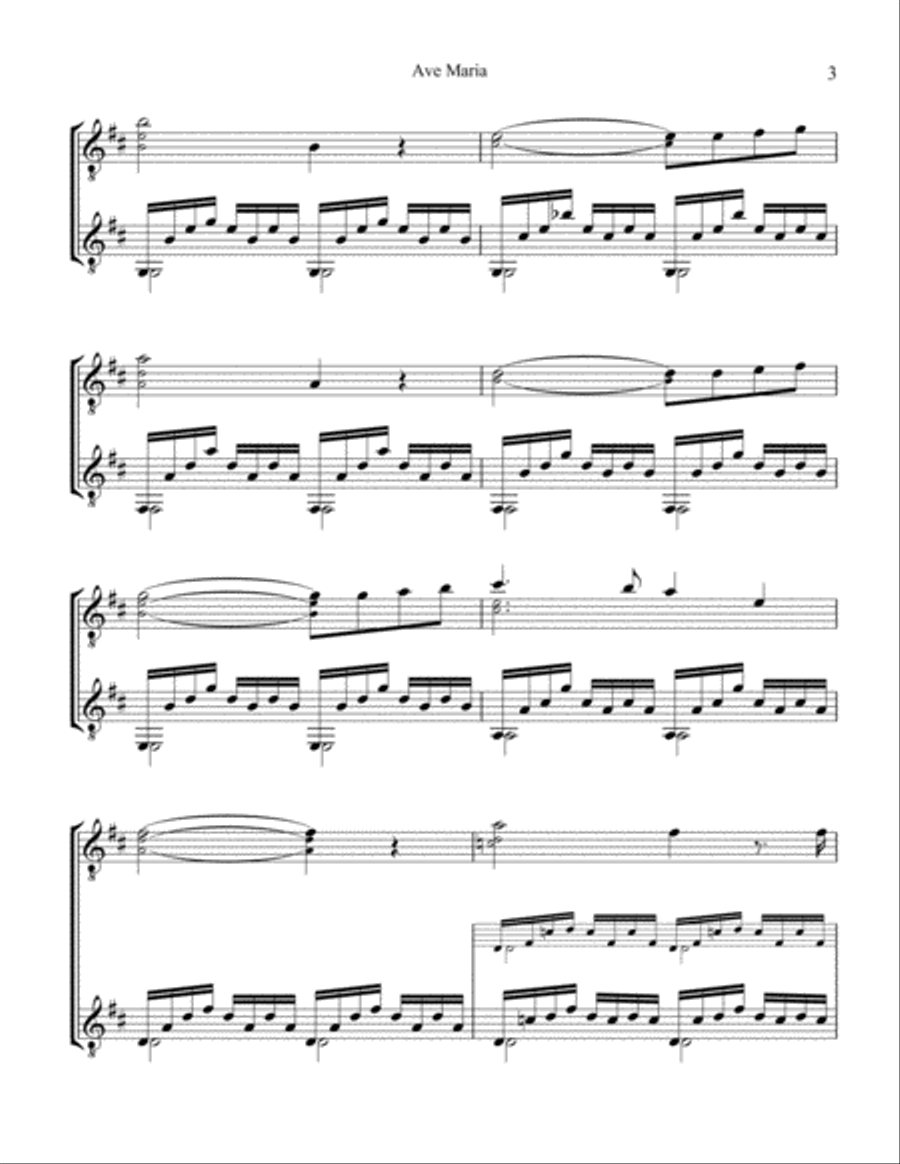 Ave Maria for guitar duo Acoustic Guitar scores gallery preview page 4