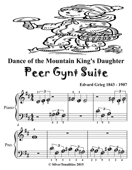Dance of the Mountain King’s Daughter Peer Gynt Suite Beginner Piano Sheet Music 2nd Edition
