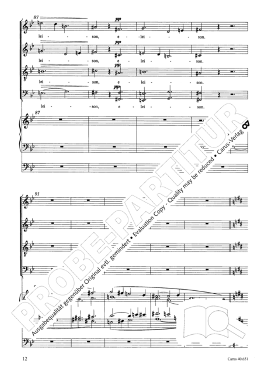Mass in D Major (Missa in D) 4-Part scores gallery preview page 21