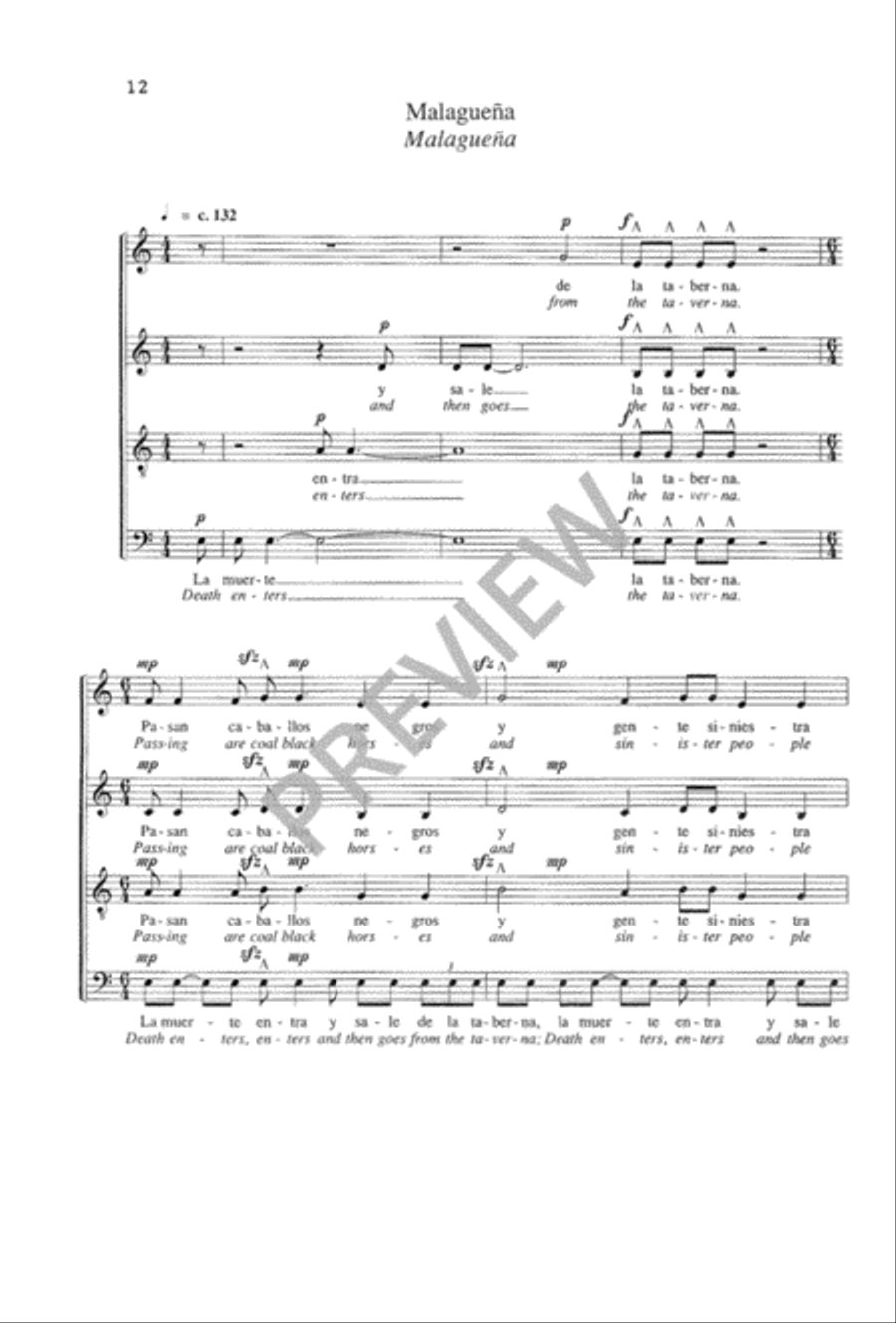 Suite de Lorca (SATB) 4-Part scores gallery preview page 13