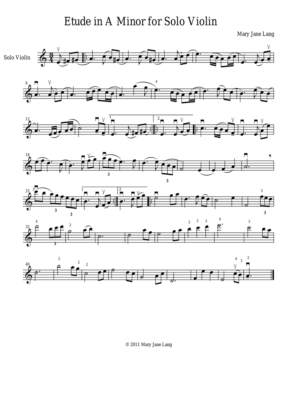 Intermediate Etudes for Solo Violin, Volume I Violin Solo scores gallery preview page 6