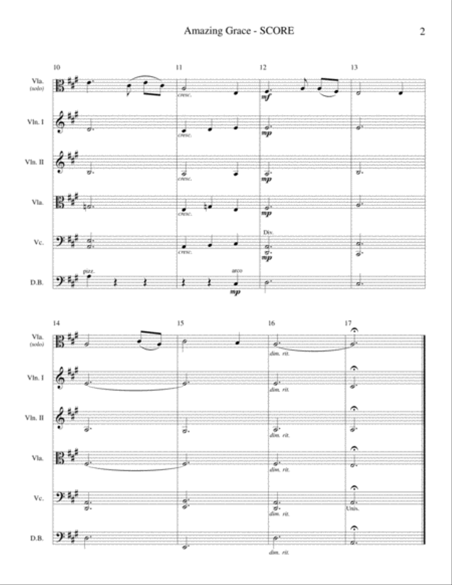 Amazing Grace (Viola & Strings) String Orchestra scores gallery preview page 3