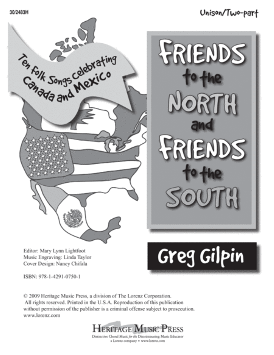 Friends to the North and Friends to the South Unison Choir scores gallery preview page 2