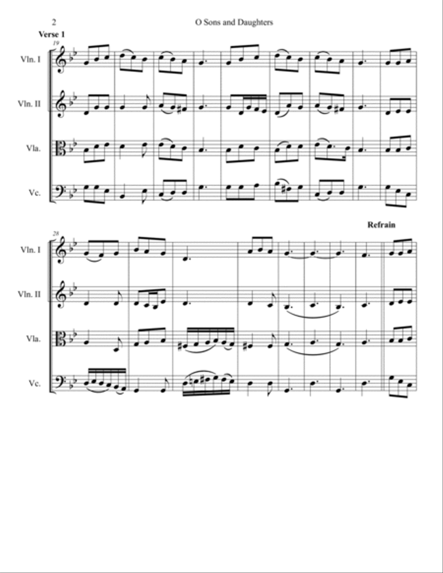 O Sons and Daughters (O filii et filiae) for String Quartet String Quartet scores gallery preview page 2