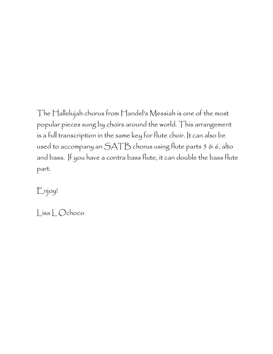 Hallelujah from The Messiah for Flute Choir Flute Choir scores gallery preview page 2