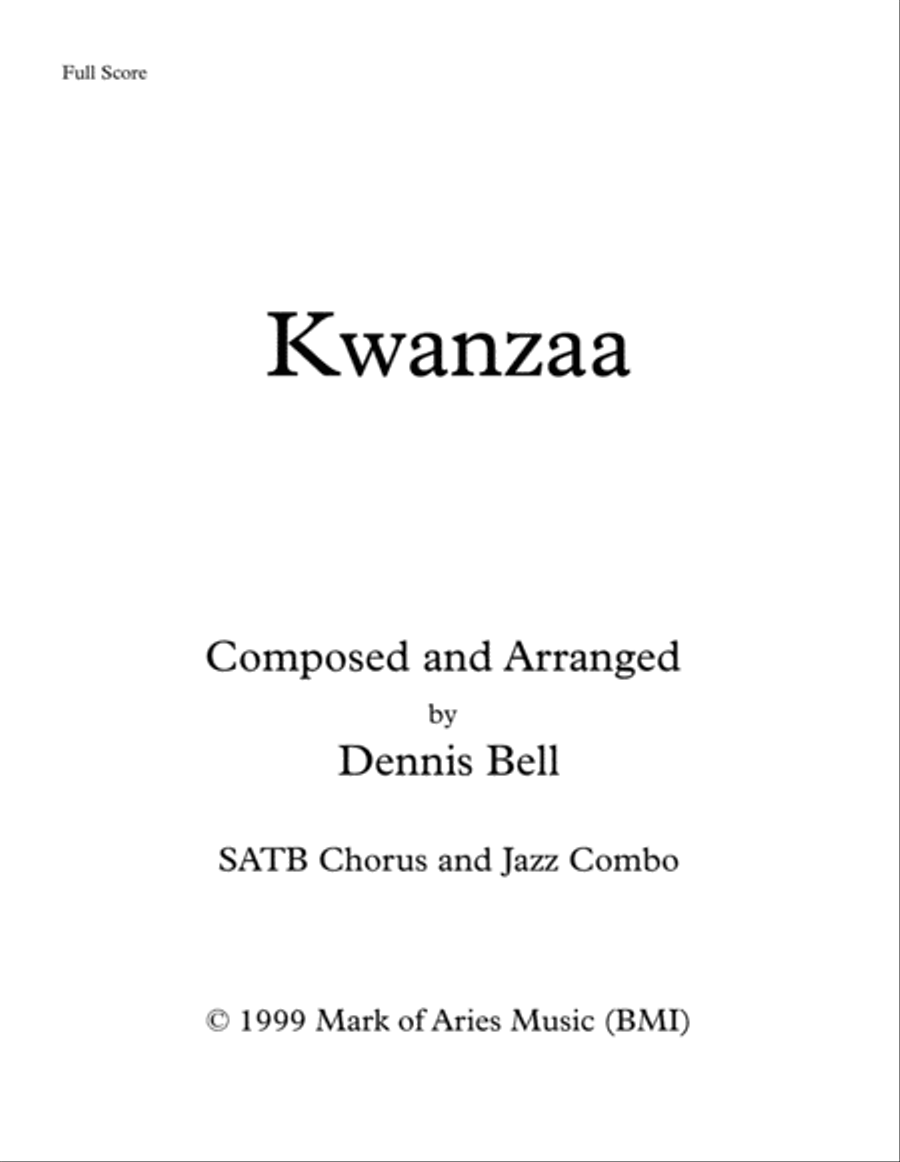 Kwanzaa 4-Part scores gallery preview page 1