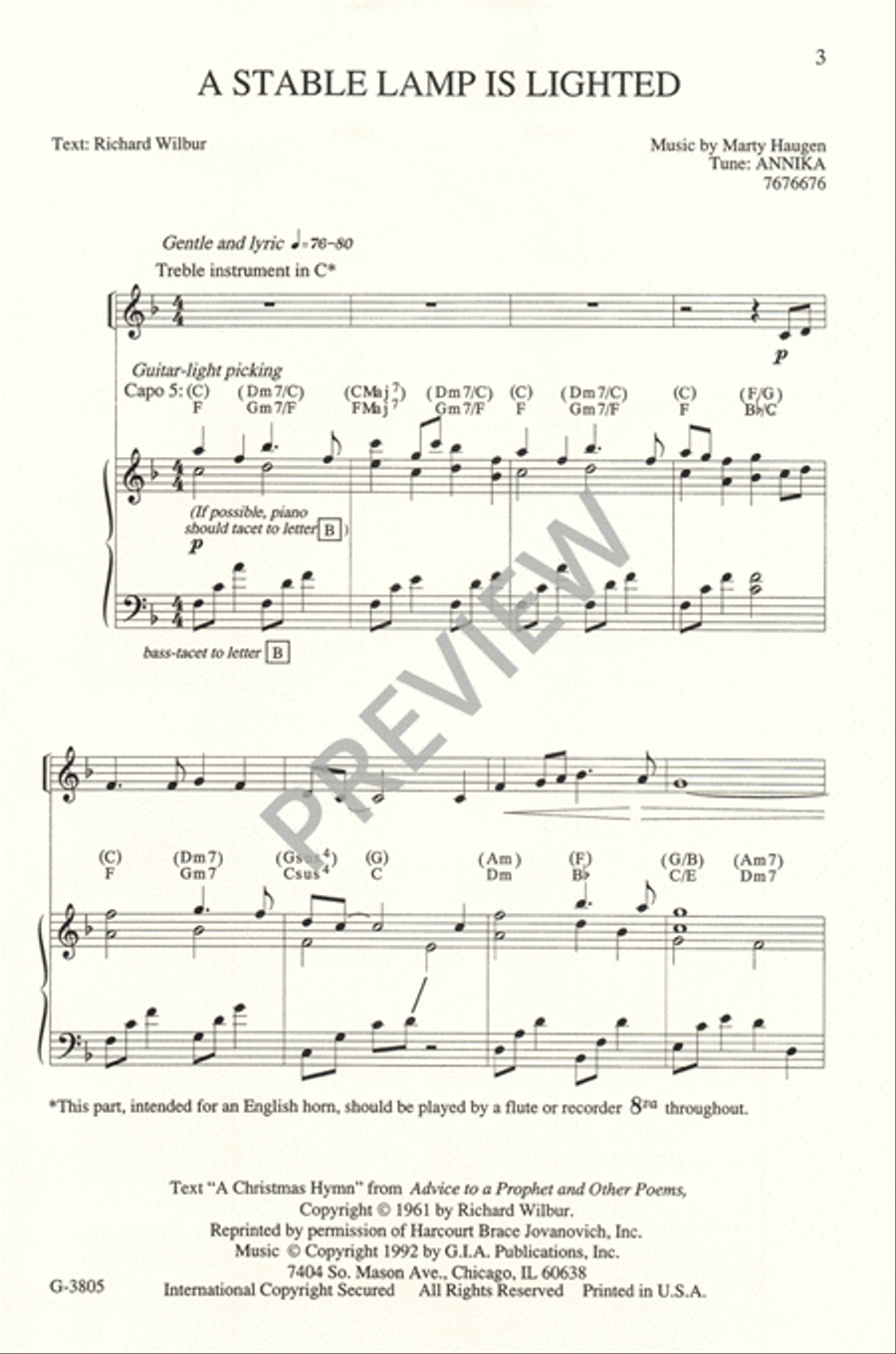 A Stable Lamp is Lighted 4-Part scores gallery preview page 4