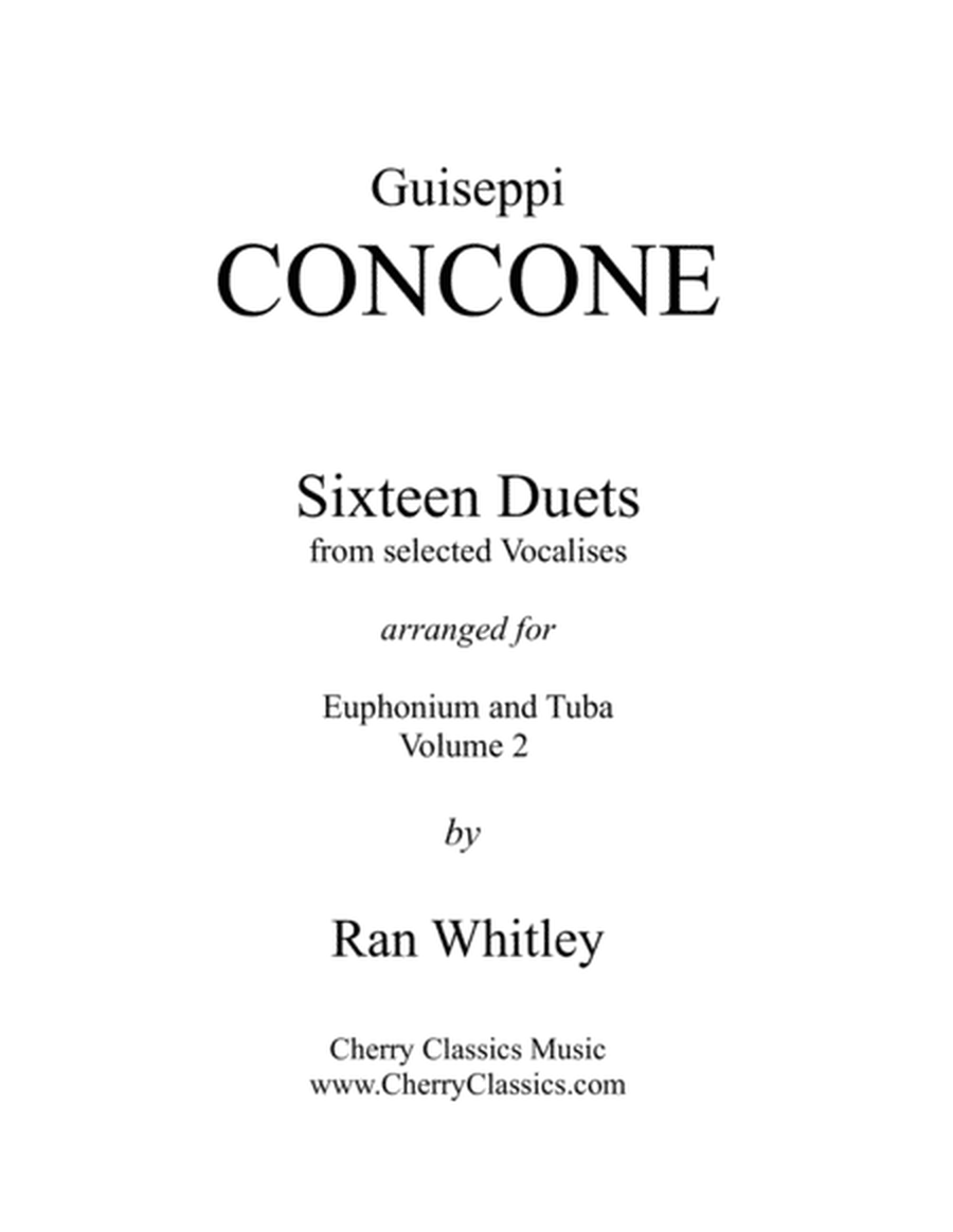 Sixteen Duets from selected Vocalises (No. 17-32) for Euphonium & Tuba volume 2