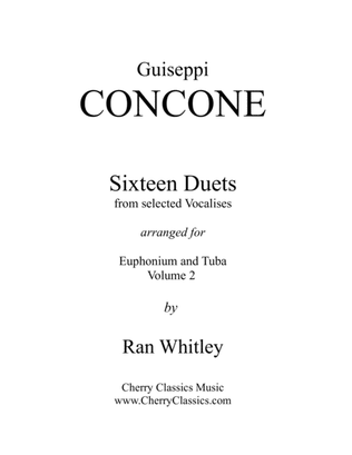 Book cover for Sixteen Duets from selected Vocalises (No. 17-32) for Euphonium & Tuba volume 2