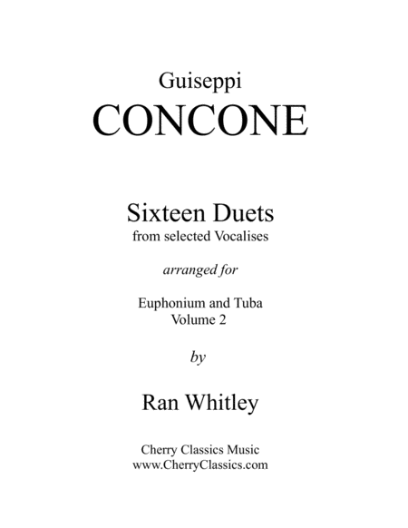 Sixteen Duets from selected Vocalises (No. 17-32) for Euphonium & Tuba volume 2