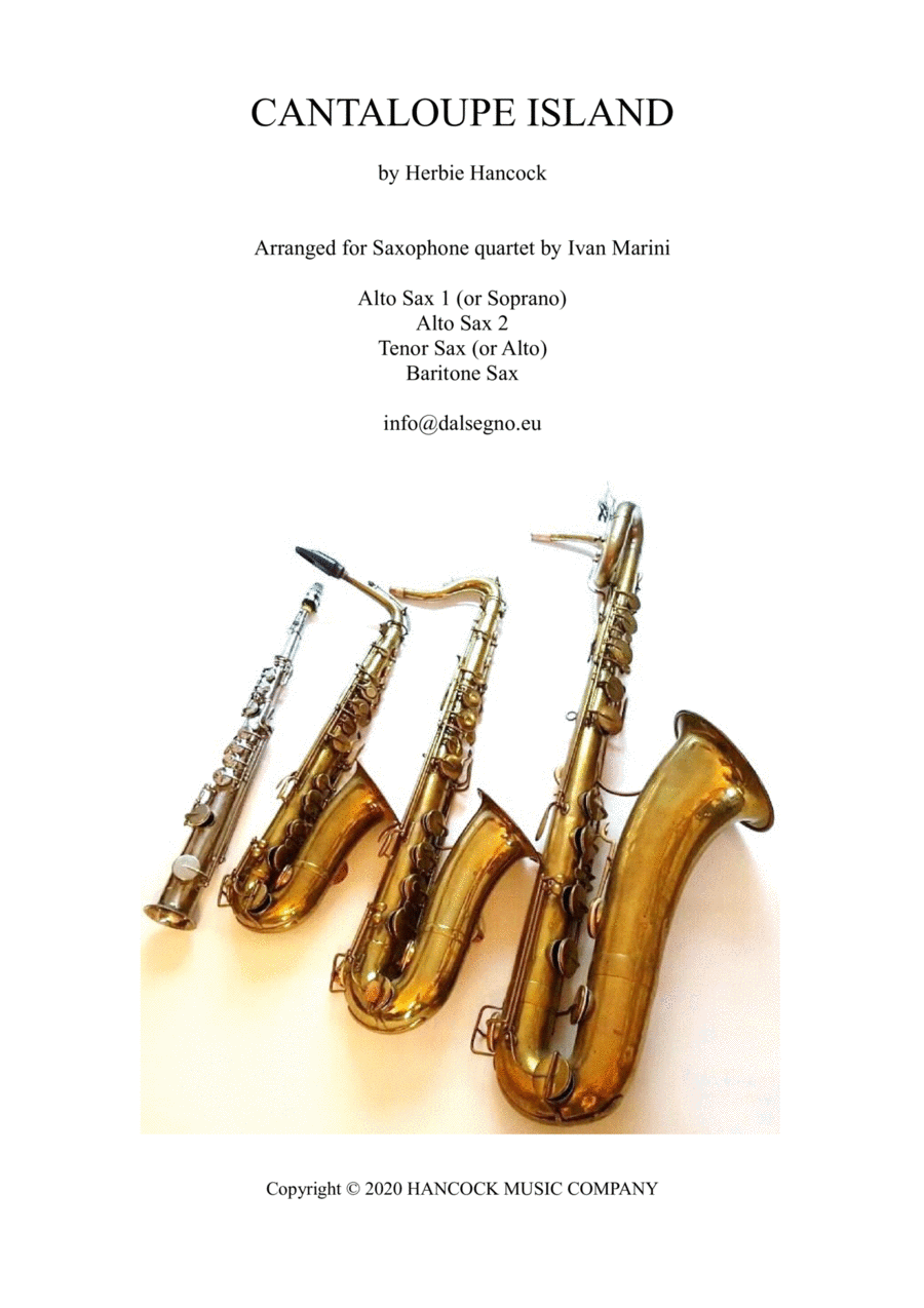 Cantaloupe Island Saxophone Quartet scores gallery preview page 1