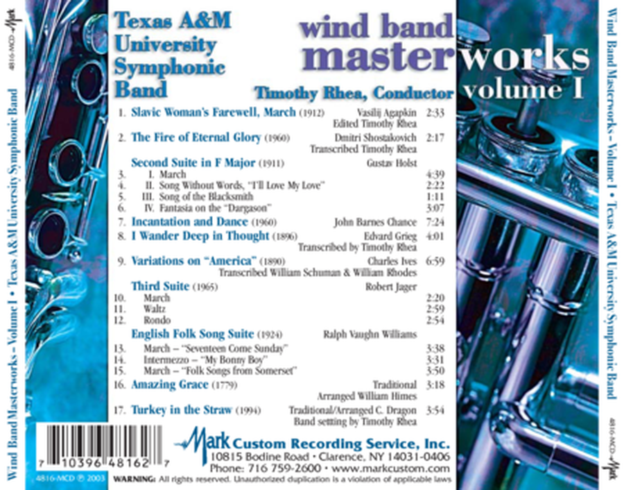 Wind Band Masterworks Vol. 1