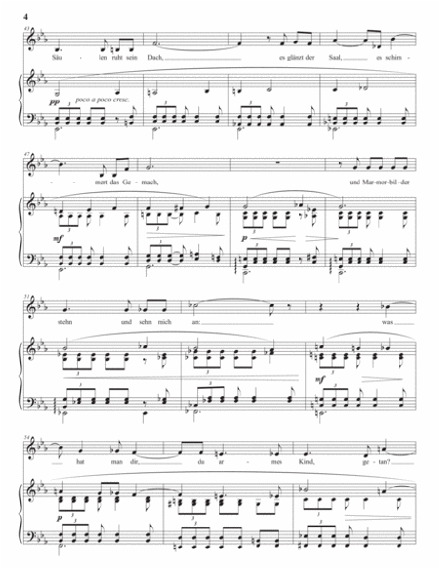 WOLF: Mignon: Kennst du das Land? (transposed to E-flat major) Voice scores gallery preview page 5