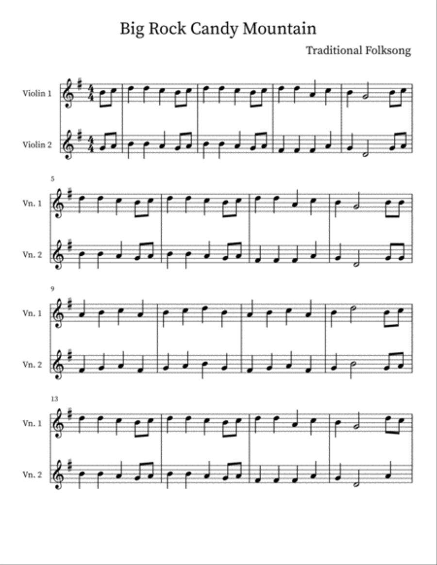 Folk Songs for 2 Violins Folk Songs for 2 Violins String Duet scores gallery preview page 3