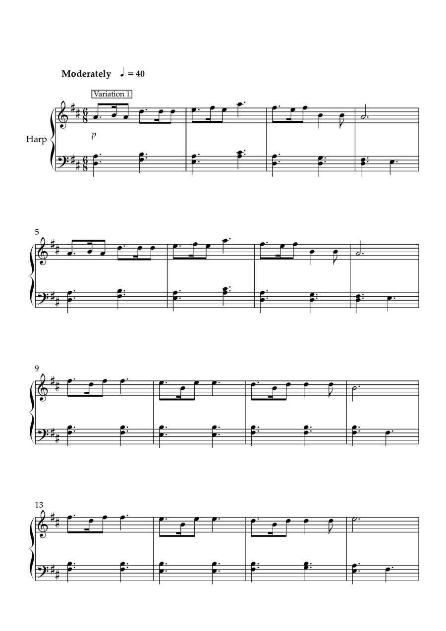 The Skye Boat Song (22-string harp) Harp scores gallery preview page 2
