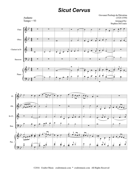 Sicut Cervus (Woodwind Quartet and Piano) image number null