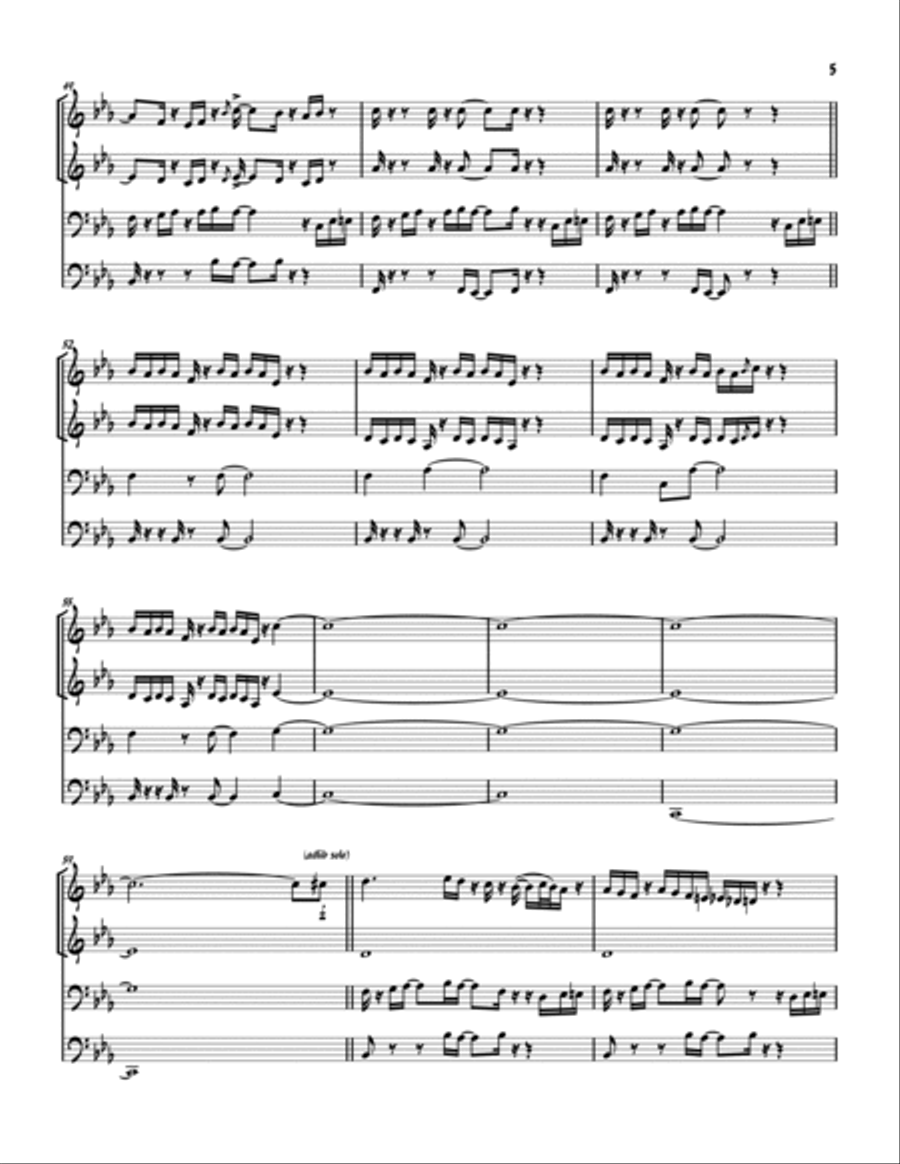 Pick Up The Pieces Brass Quartet scores gallery preview page 6