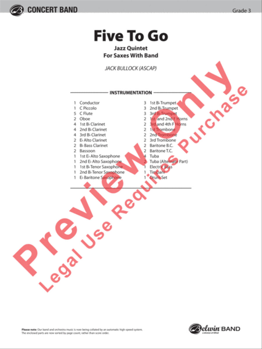 Five to Go Five to Go Concert Band scores gallery preview page 2