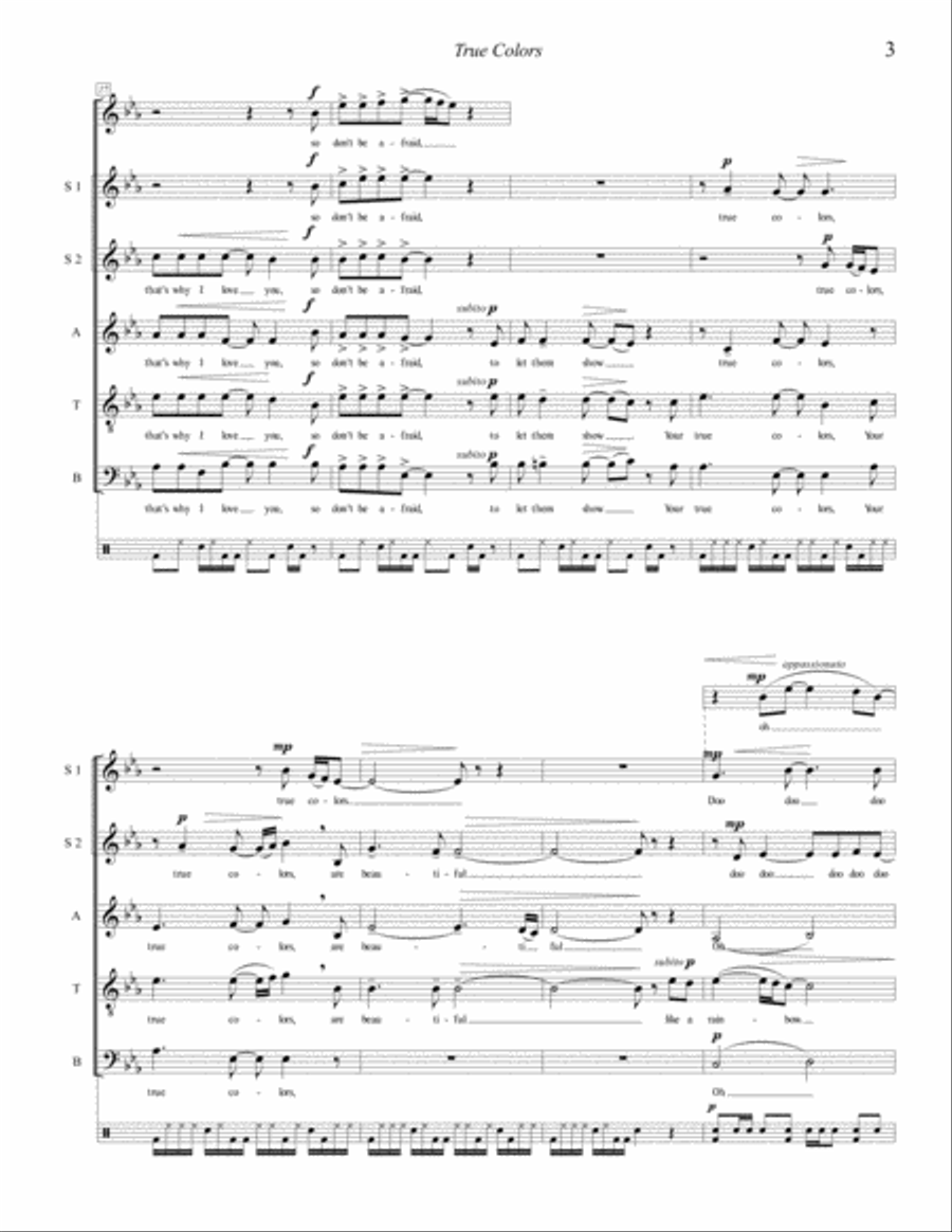 True Colors True Colors Divisi scores gallery preview page 3
