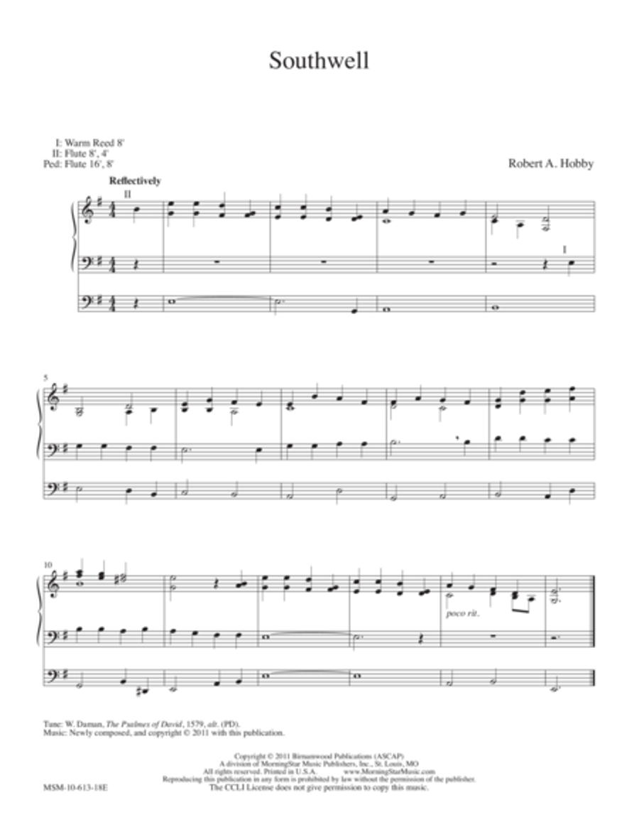 Southwell Organ scores gallery preview page 1