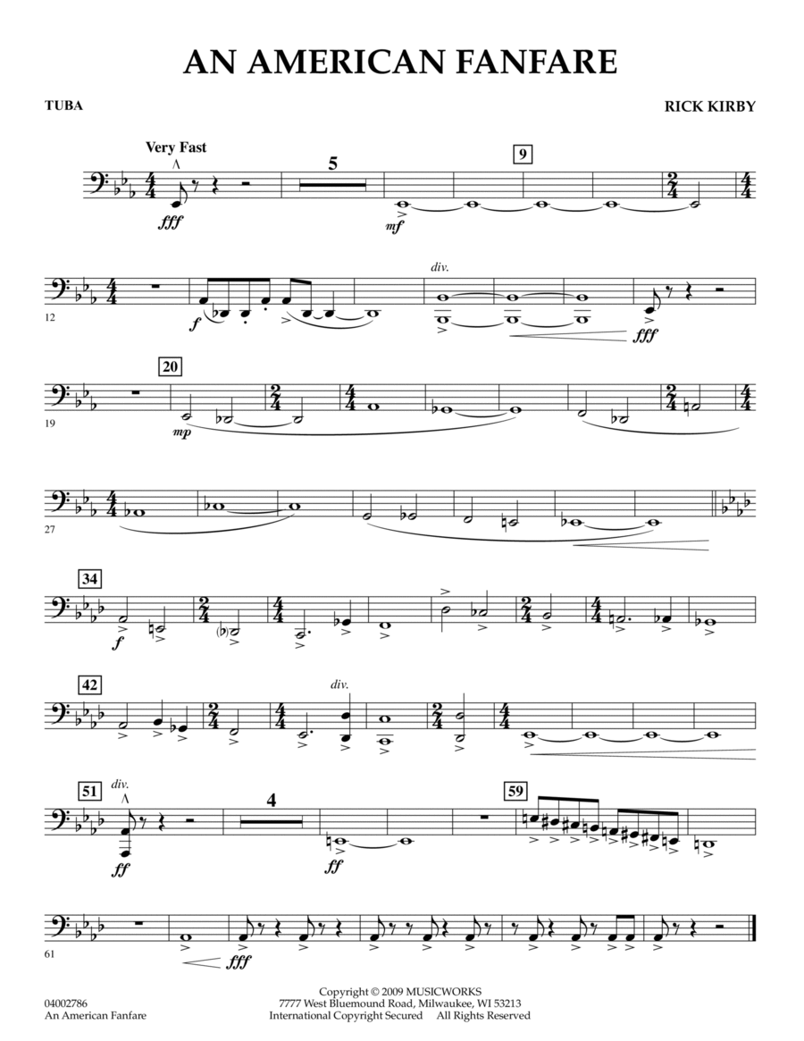 An American Fanfare - Tuba Tuba scores gallery preview page 1