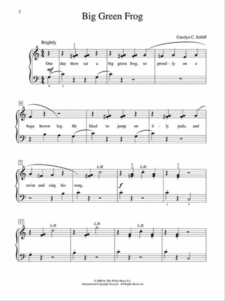 Big Green Frog Big Green Frog Easy Piano scores gallery preview page 2