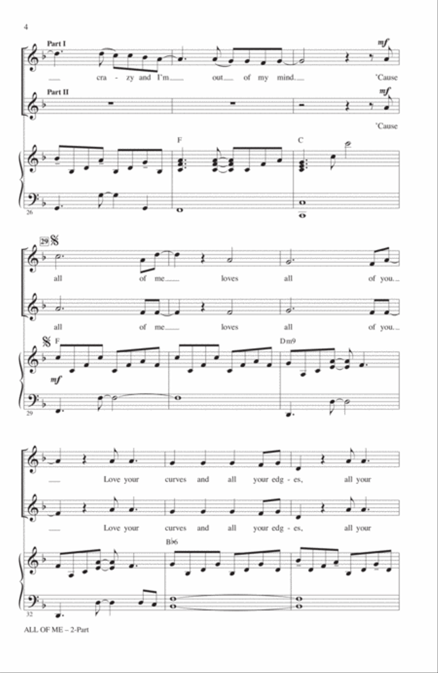 All Of Me (arr. Mac Huff) 2-Part scores gallery preview page 3