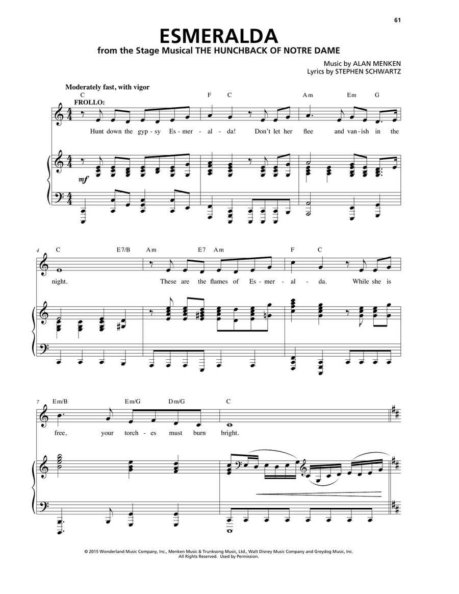 Esmeralda (from The Hunchback Of Notre Dame: A New Musical) Voice Solo scores gallery preview page 1