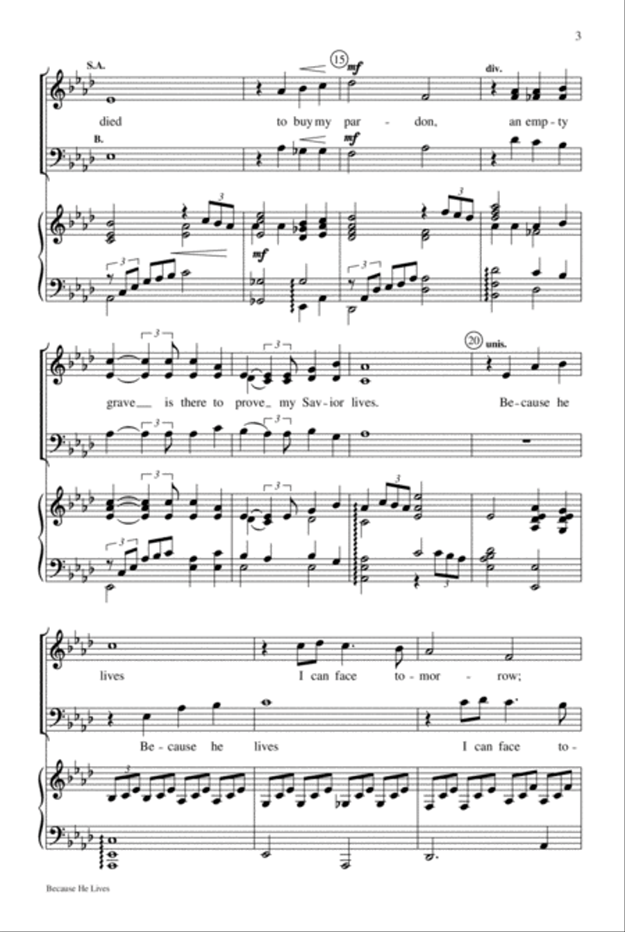 Because He Lives 4-Part scores gallery preview page 3