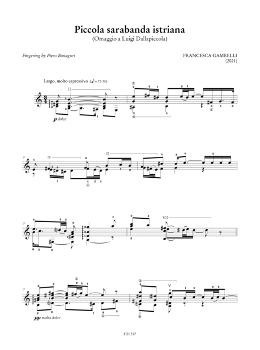 Homage to Luigi Dallapiccola. An Anthology of Contemporary Music for Guitar (Cattaneo, Cebic, Gambelli, Mandonico, Reghezza, Simoni, Spazzoli, Vezzoli). Preface by Mario Ruffini Acoustic Guitar scores gallery preview page 4