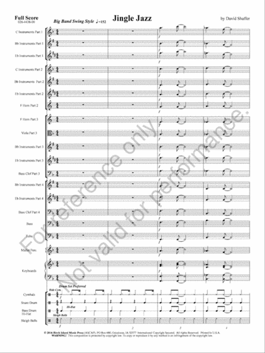 Jingle Jazz Jingle Jazz Concert Band scores gallery preview page 4
