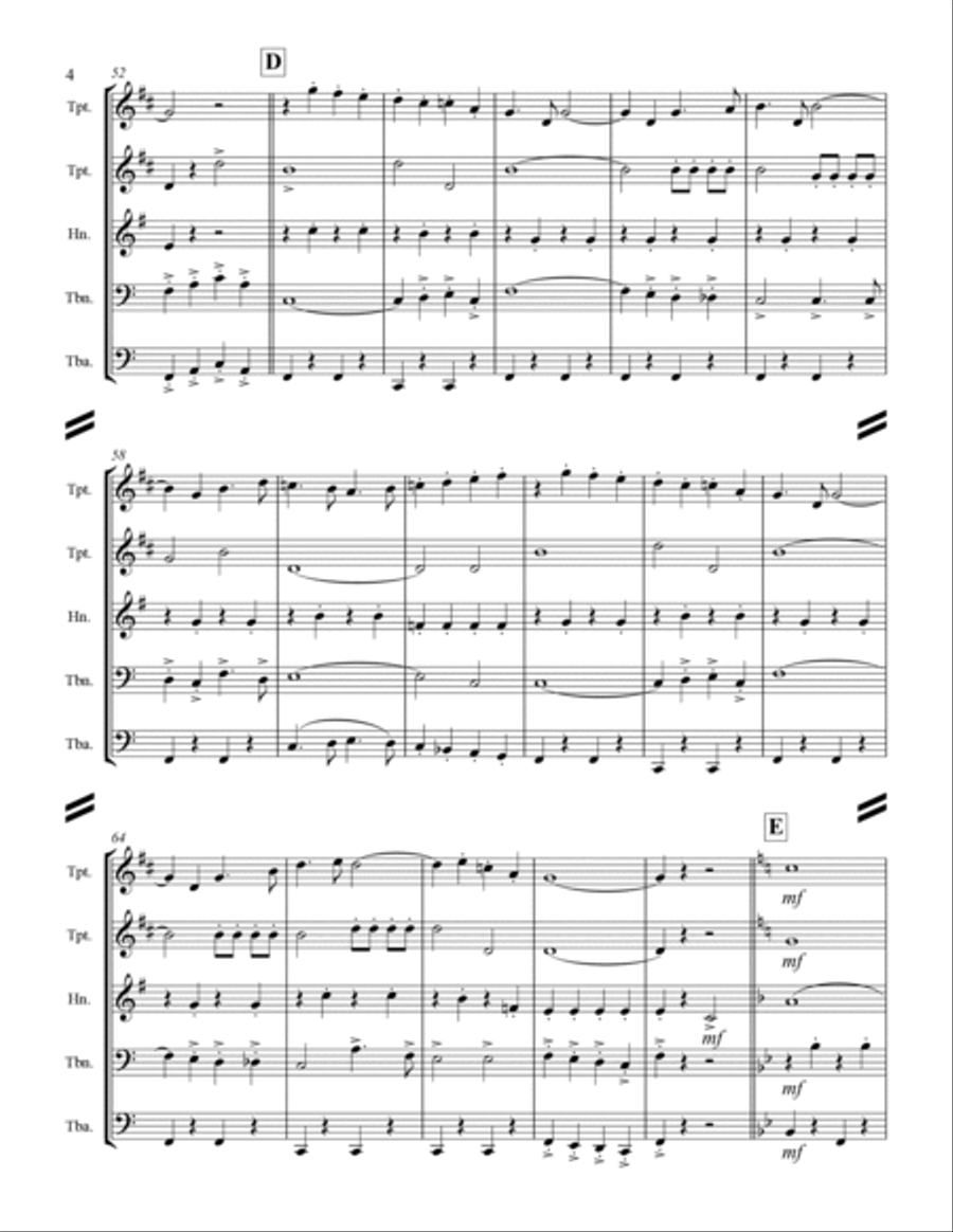 March - The Thunderer (for Brass Quintet) Brass Quintet scores gallery preview page 5