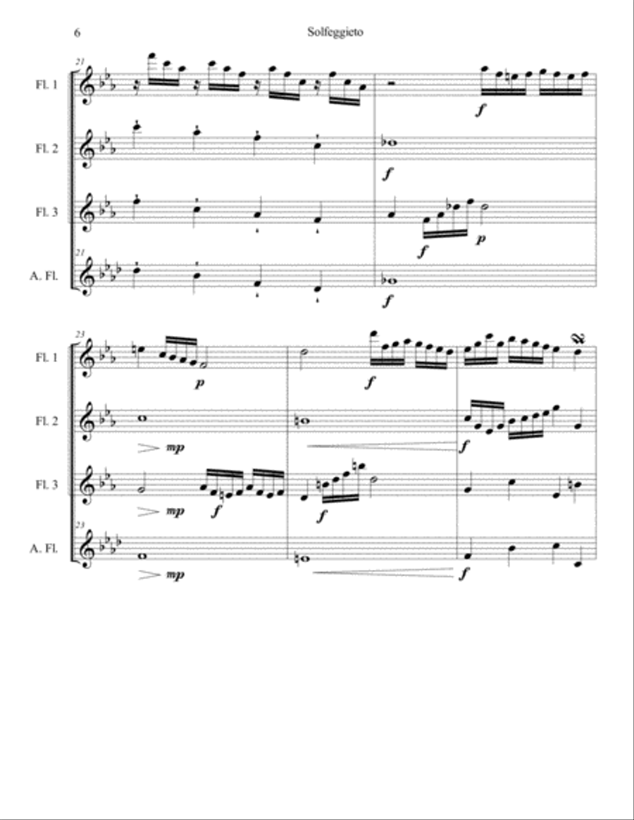 Solfeggieto, adaptación a ensamble de flautas Small Ensemble scores gallery preview page 6