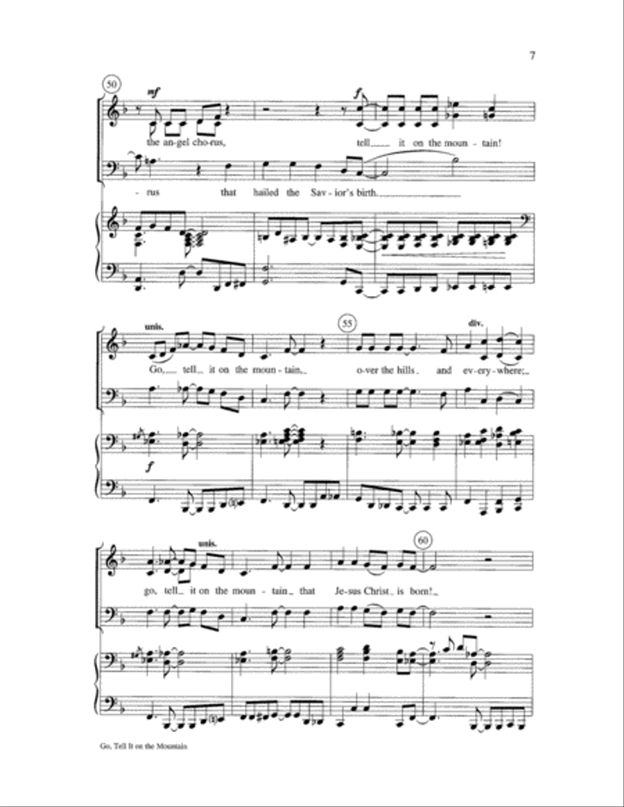 Go, Tell It on the Mountain 3-Part scores gallery preview page 7