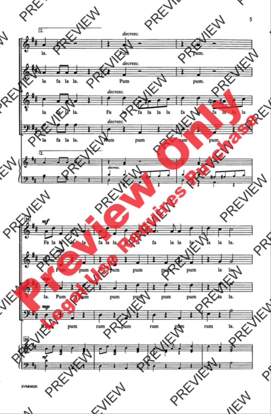 Parade of the Wooden Soldiers 4-Part scores gallery preview page 4