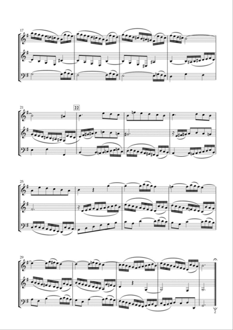 Sinfonia No.10 BWV.796 for Clarinet Trio Clarinet Trio scores gallery preview page 2