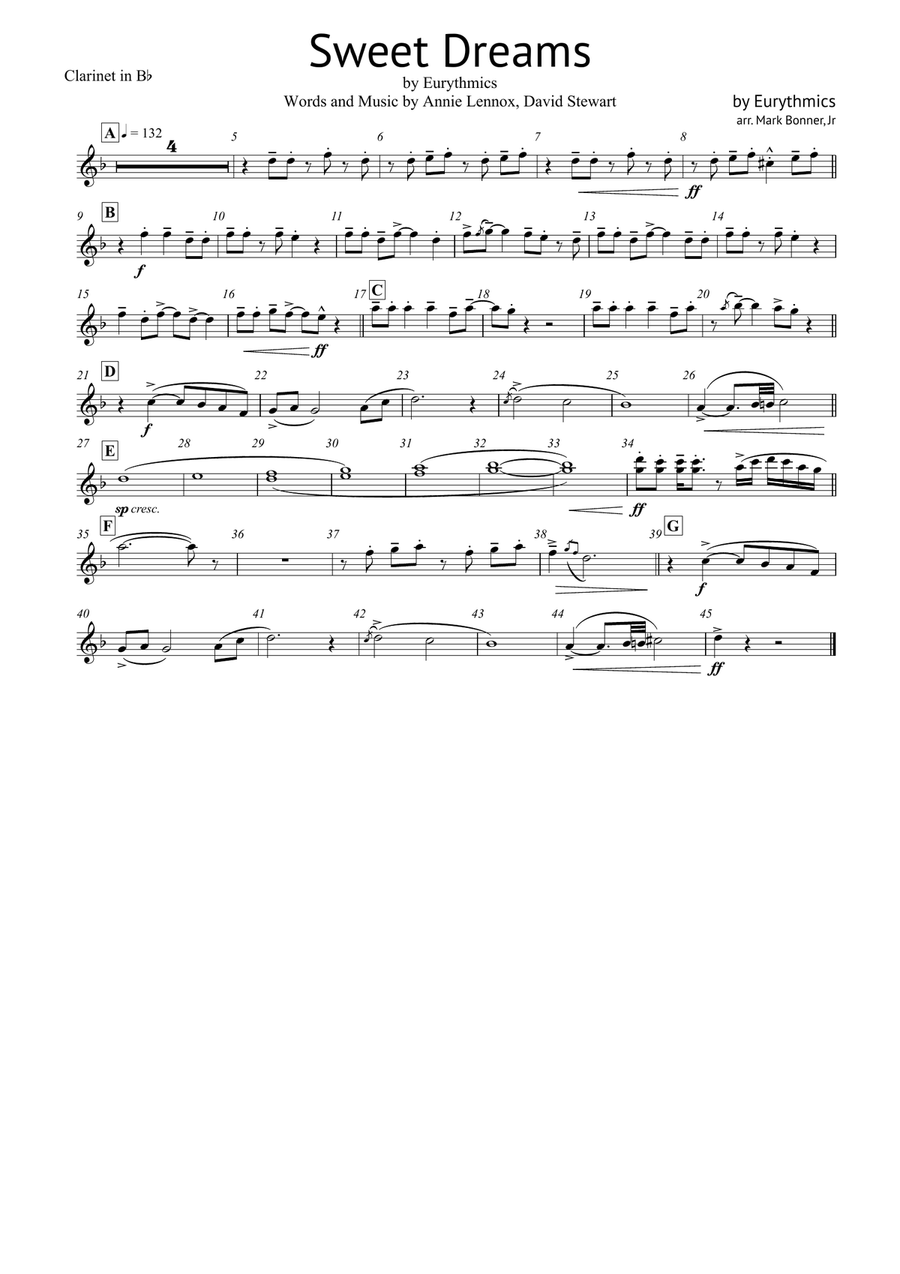 Sweet Dreams (are Made Of This) Marching Band scores gallery preview page 5