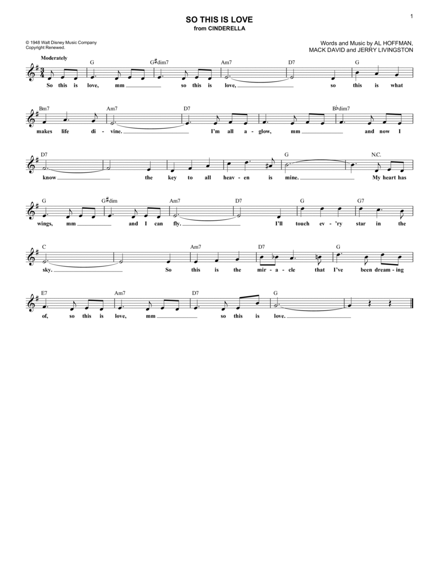 So This Is Love (from Cinderella) Guitar scores gallery preview page 1
