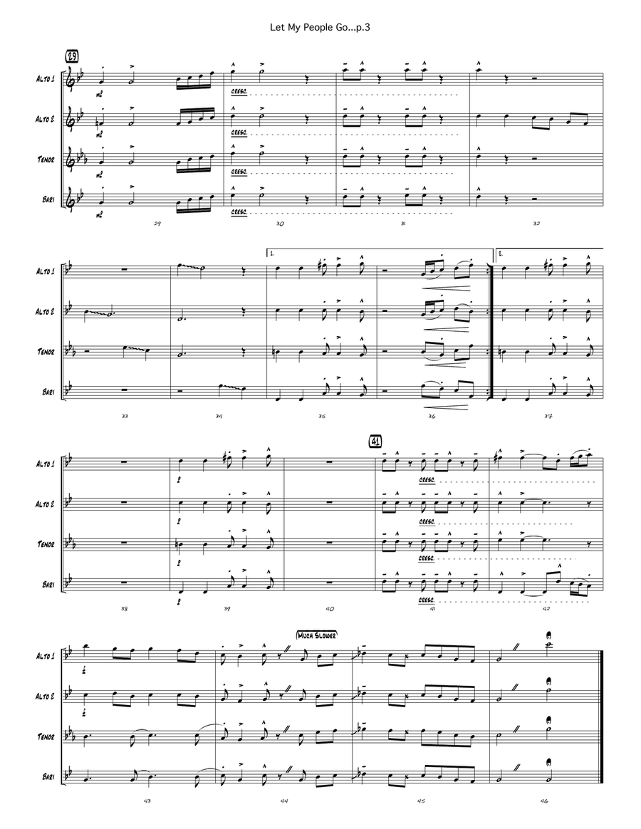Let My People Go Woodwind Quartet scores gallery preview page 4