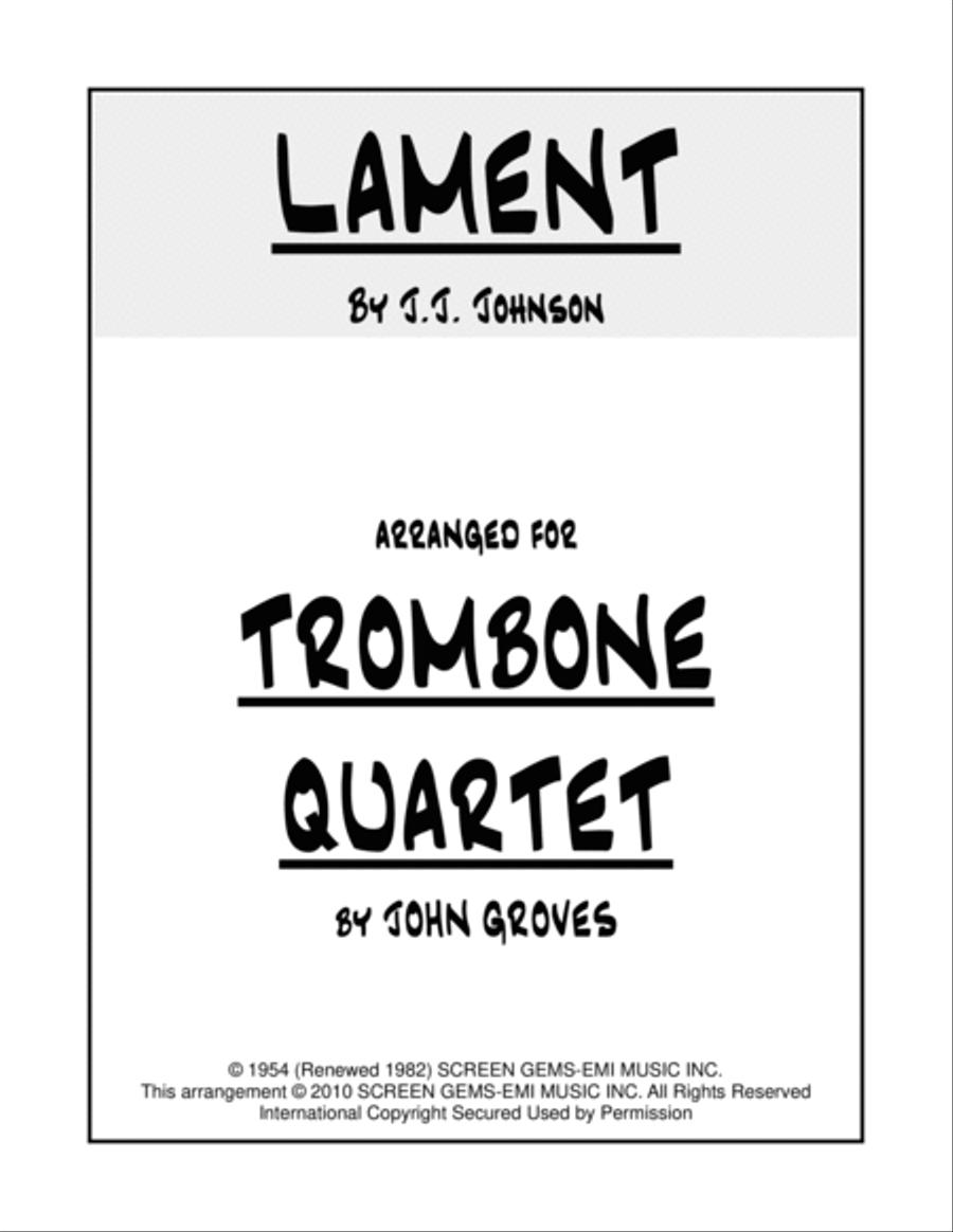 Lament Brass Quartet scores gallery preview page 1