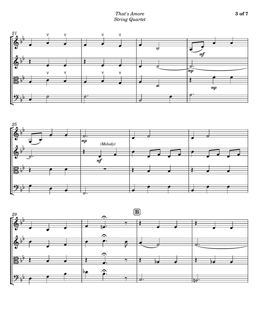 That's Amore (that's Love) String Quartet scores gallery preview page 3